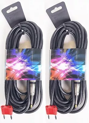 25 Ft Foot 1/4  Compatible To Dual Banana 16 Ga Gauge Pa Dj Speaker Cable • $39.99