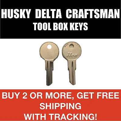 2 Husky / Delta / Craftsman Toolbox Keys Cut To Code For Key Codes RH01-RH50 • $10.49