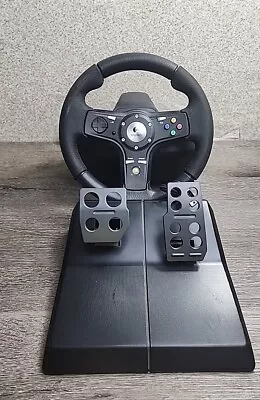 Logitech Drive FX Racing Wheel + Pedals For XBOX 360 Model X-3E10 Tested • $39.98