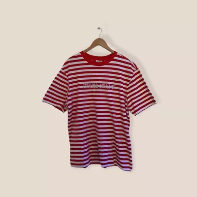 GUESS X A$AP RED/WHITE STRIPED TEE SIZE L • £50