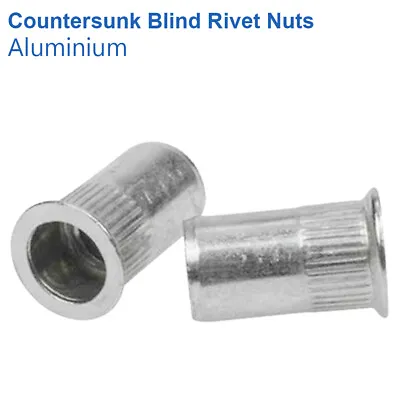 M3 M4 M5 M6 M8 M10 M12 Rivnuts Countersunk Aluminium Threaded Nutsert Rivet Nuts • £39.99