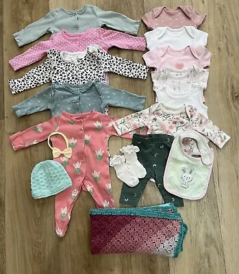 6lbs 2.7kg Premature Tiny Early Small Low Weight Baby Girls Clothes Bundle • £27.50