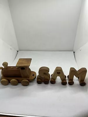 Vintage Wooden Train Toy Handmade By Warren Stoker Brown Color • $200