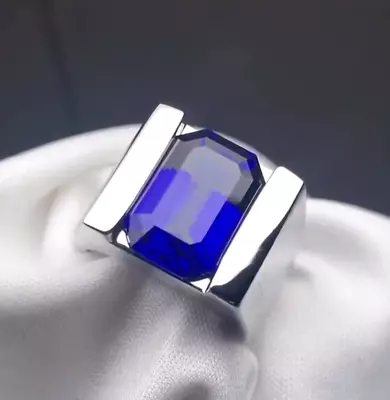 Blue Sapphire Gemstone Handmade Ring For Men's With 925 Sterling Silver Ring • $68