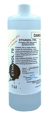 75% Ethyl Alcohol Australian Made Ethanol 75% Sanitiser Antiseptic Natural 1L • $22.95