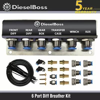 Diff Breather Kit 6 Point Diffs Transfer Case Transmission Gearbox Steel • $98