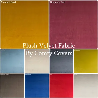 £85.99 • Buy Premium Soft Plain Plush Velvet Fabric Ideal For Upholstery, Crafts, Sofas, Beds