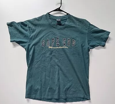 Vintage Single Stitch Green Cape Cod Massachusetts T Shirt Size XL Made In USA • $17.69