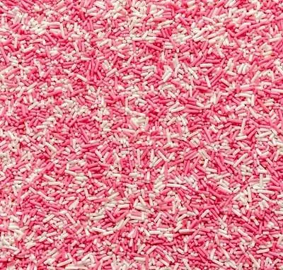 £1.99 • Buy Pink & White Mix Matt Sugar Strands Cupcake / Cake Decoration Sprinkles Toppers