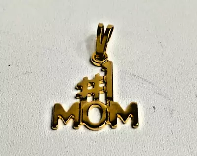 #1 Mom Charm Pendant Gold Color Monet .75” With Bail Plated Mother’s Day Gift • $9.99