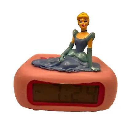 $19.95 • Buy VINTAGE 90s Disney Cinderella Princess Pink Alarm Clock DC94530 - Tested, Works!