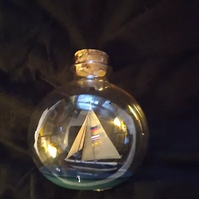 Vintage Miniature Ship In A Bottle Dollhouse Size 1.25  H X .75  Diameter • $7.99