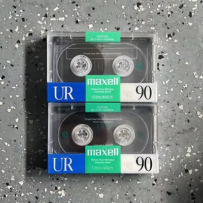 Maxell UR-90 Blank Audio Cassette Tapes - New - 90 Min Normal Bias - 2 Pack • $8.99