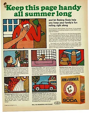 1968 ARM & HAMMER Baking Soda Many Uses Pop Art Vintage Print Ad • $8.95