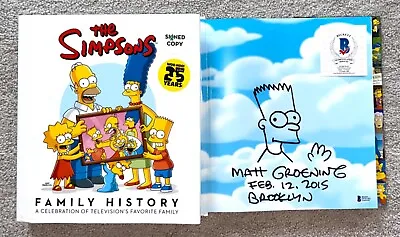 Matt Groening Signed The Simpsons Family History Book Bart Sketch Drawing Bas • $999.99