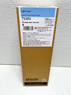 Genuine Epson Light Cyan Ink 700ML SC-P9000 SC-P8000 T55K5 Date: August 2025 • $179.95