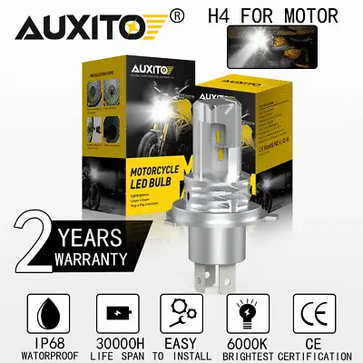 6000K H4 9003 CSP LED Bulb High Power HID White Hi/Low Beam Motorcycle Headlight • $17.99