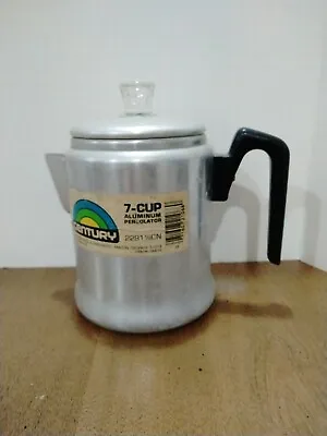 Vintage Century 7.5 Coffee Pot Percolator Aluminum  COMPLETE   W/ Original Label • $9.99