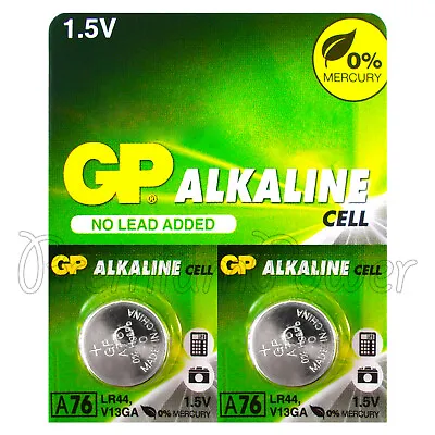 2 X GP Alkaline A76 LR44 Batteries 1.5V AG13 303 357 V13GA L1154 SR44 • $10.75