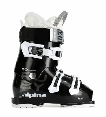 NEW $250 Women's Alpina Ruby 60 Ski Boots Black/White Mondo All Ladies Sizes • $59.99