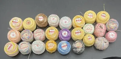 26 Balls Vintage Tatting Crochet Thread 60 Yds Each. Star Brand Multi-Color • $23