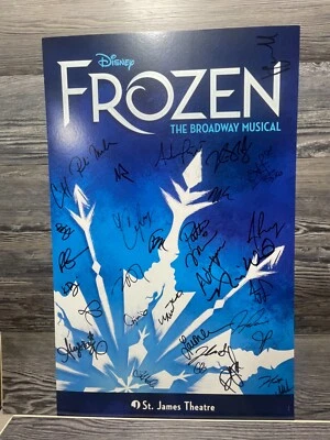 $92 • Buy Frozen, Cast Signed, Musical, St James, Broadway Window Card/poster