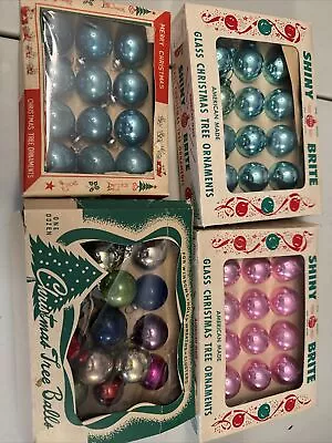 Vtg 4 Boxes 48 +Shiny-Brite Miniature Mini Multi Christmas Tree Ornaments MIB • $50