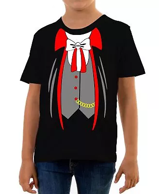 £9.99 • Buy Vampire Suit Costume Kids T-Shirt Fancy Dress Funny Halloween Dracula