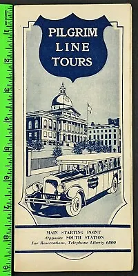 Vintage 1920s Pilgrim Line Car Tours New York Map Pictures Landmarks Brochure • $24.95