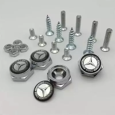 Set Metal Anti-Theft License Plate Frame Screw Cap Covers For Mercedes-Benz AMG • $16.99