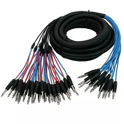 Elite Core 16 Channel TRS Split To 32 TS 1/4  Pro Audio 15' Insert Cable Snake • $119.99