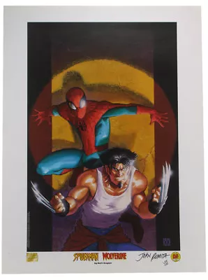 Spider-Man & Wolverine Lithograph Signed By John Romita Marvel 504/699 With COA • $149.95