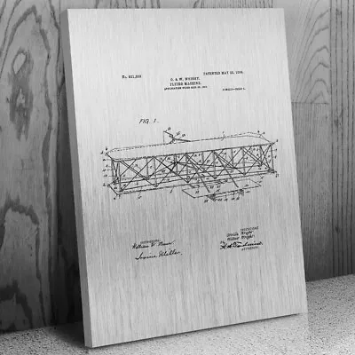 Wright Bros Airplane Patent Canvas Print Aviation Art Pilot Gift Engineer Gift • $49.95