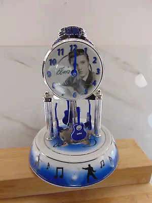 ELVIS PRESLEY KING Of ROCK N' ROLL ANNIVERSARY CLOCK PORCELAIN BASE Needs Dome • $19.90