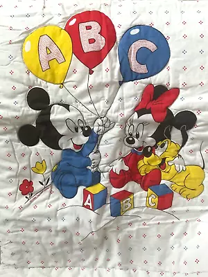 Dundee Disney 1984 Baby Mickey Mouse Minnie Pluto 4 PC Crib Set RARE • $89.99