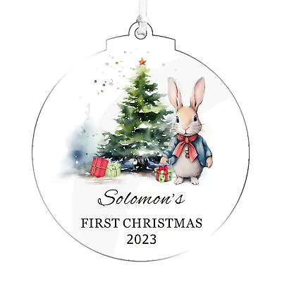 Personalised Baby's First Christmas Bauble Tree Ornaments Gift For Baby Girl Boy • £3.99
