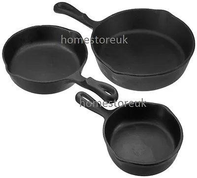 £3.95 • Buy Cast Iron Non Stick Grill Pan Skillet Griddle Fry Frying Cooking Induction Pan 
