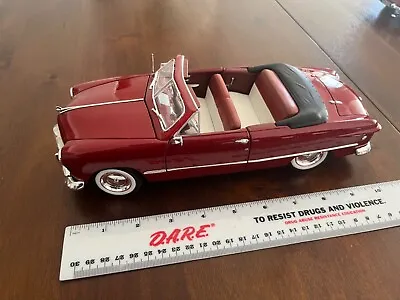 1/18 Scale 1949 Ford Convertible Coupe Burgundy Red Maisto Diecast Metal • $15
