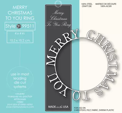 Memory Box Die 99511 Merry Christmas To You Ring • $15.99