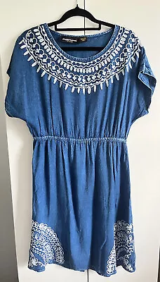 CLUBHOUSE XCLUSIF Vintage Embroidered Indian Boho Short Sleeve Dress One Size • $50