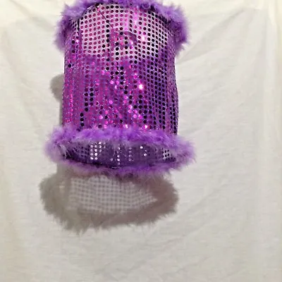 Purple Fabric Pendant Light Ceiling Lampshade 23cm X Approx 26cm Long Bnip • £5.90