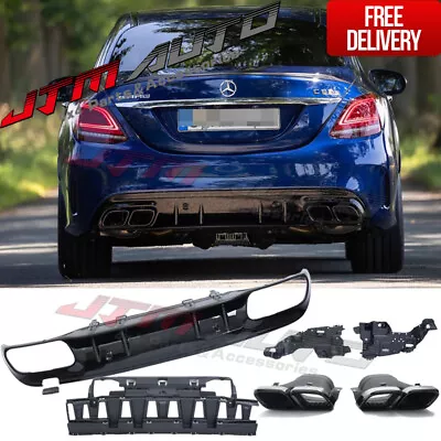 C63 AMG Style Bumper Diffuser & Exhaust Tips To Suit Mercedes Benz C-Class W205 • $659