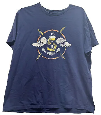 Polo Ralph Lauren Mens Size L Blue US Navy Anchor Short Sleeve Vintage T-Shirt • $40.49