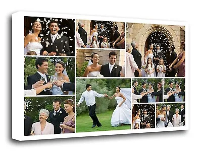 £27.99 • Buy Your Photo Collage Canvas Canva Prints - Personalised On Box/Wrapped Many Size