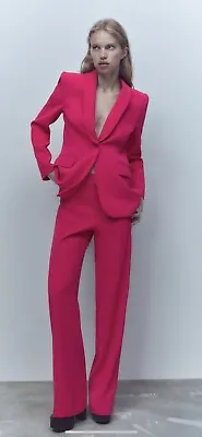$79.90 • Buy 100% Authentic ZARA Fuchsia Pink Blazer With Tuxedo Collar $119+Tax Size: XS