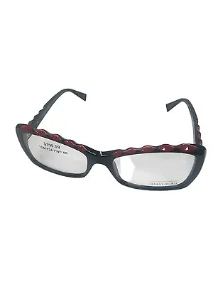  Alain MIKLI A03015 BOBC Black And Red Eyeglass Frames Only New Authentic 55 • $51.21