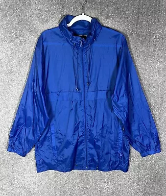 Weekender Casual Lifestyle Packable Windbreaker Jacket Coat Mens Size Large Blue • $29.99