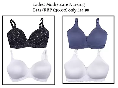 Maternity Nursing Bra Two Pack Mothercare T Shirt Type  Support RRP £30.00 • £10.84