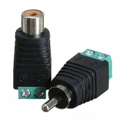 £5.99 • Buy Speaker Wire Cable Audio To Male + Female RCA LED Connector Adapter Plug Jack UK