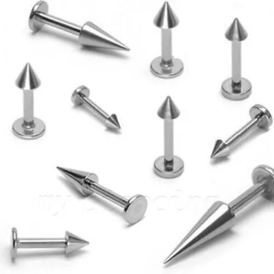 1PC. 20G 18G 16G 14G 316L Surgical Steel Spike Labret Monroe Tragus 5mm-12mm • $2.83